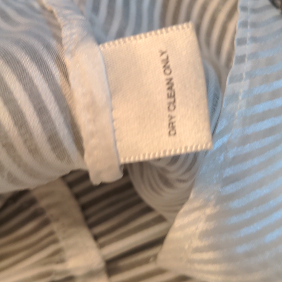 WHBM hi-low sheer long sleeve sheer stripes blouse XS black white - Picture 14 of 15